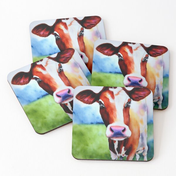 Artikelvorschau, Cow highly detailed watercolor painting entworfen und verkauft von DrawItOnce.