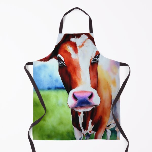 Artikelvorschau, Cow highly detailed watercolor painting entworfen und verkauft von DrawItOnce.