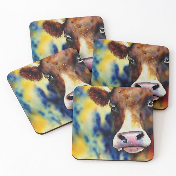 Artikelvorschau, Cow highly detailed watercolor painting entworfen und verkauft von DrawItOnce.
