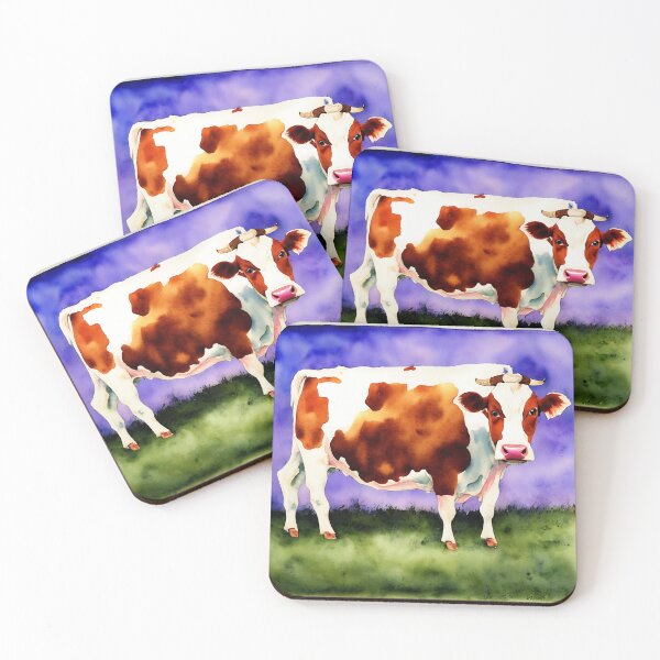 Artikelvorschau, Cow highly detailed watercolor painting entworfen und verkauft von DrawItOnce.