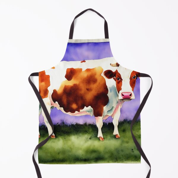 Artikelvorschau, Cow highly detailed watercolor painting entworfen und verkauft von DrawItOnce.