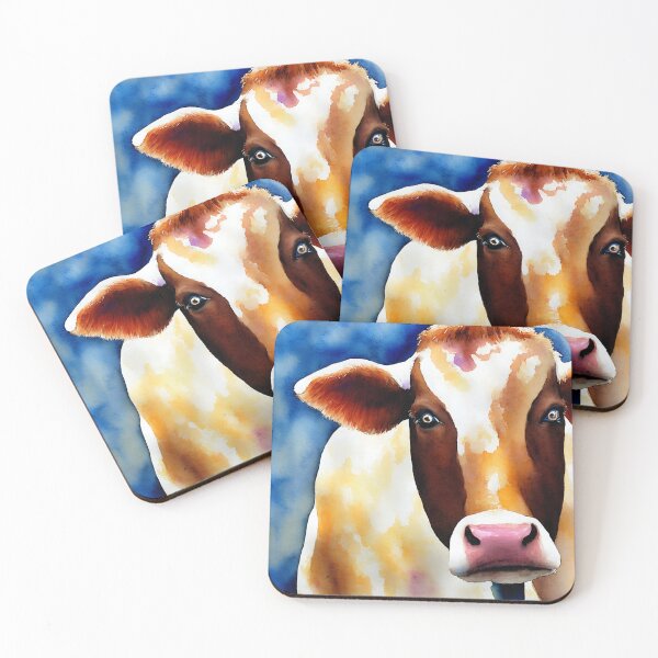 Artikelvorschau, Cow highly detailed watercolor painting entworfen und verkauft von DrawItOnce.