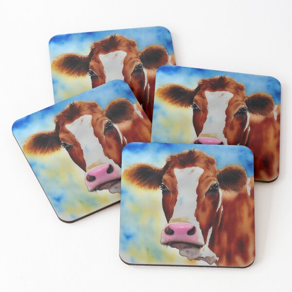 Artikelvorschau, Cow highly detailed watercolor painting entworfen und verkauft von DrawItOnce.