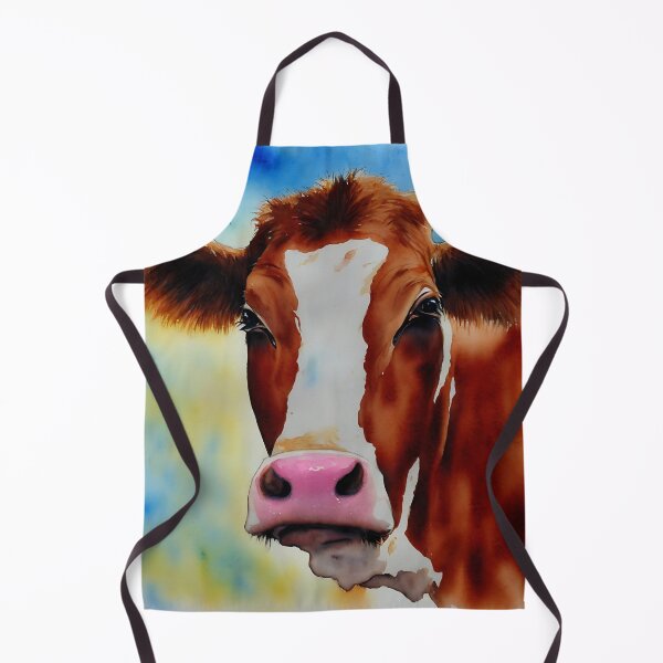 Artikelvorschau, Cow highly detailed watercolor painting entworfen und verkauft von DrawItOnce.