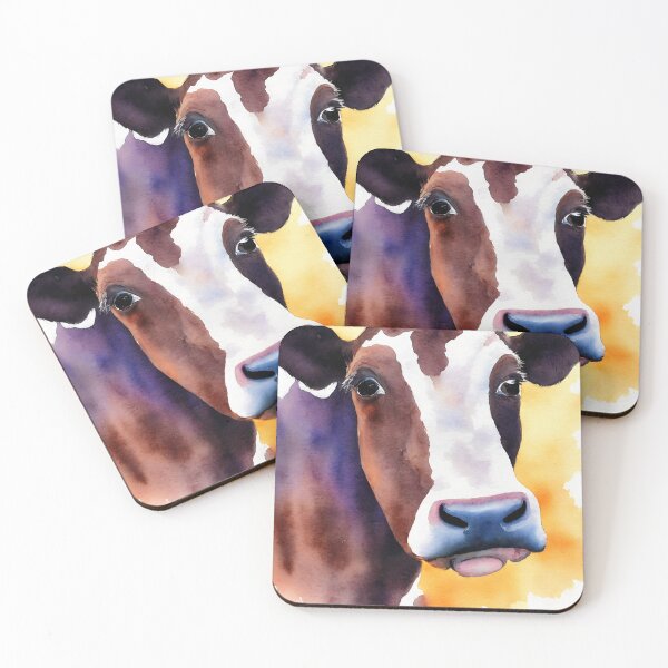 Artikelvorschau, Cow highly detailed watercolor painting entworfen und verkauft von DrawItOnce.