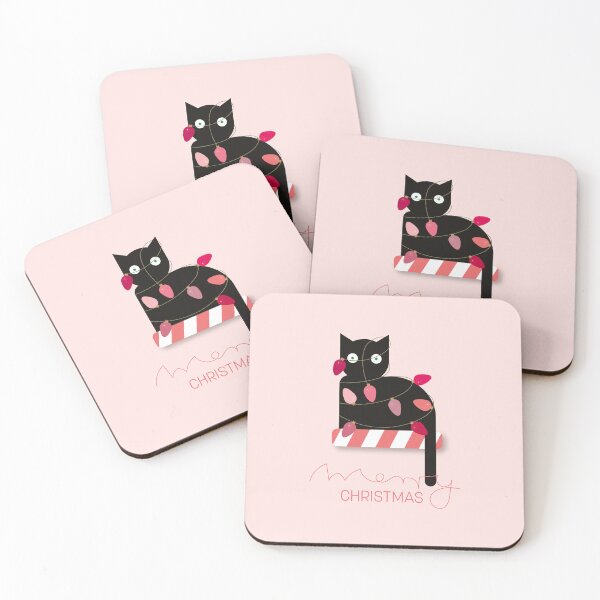 Item preview, Cat with fairy lights designed and sold by perfektdesign.