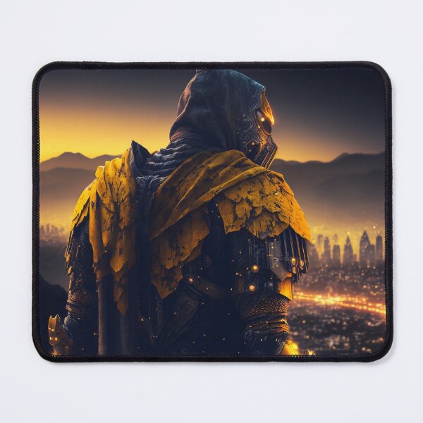 Item preview, Cyberpunk Cyborg Guardian City View designed and sold by AICreateWorlds.