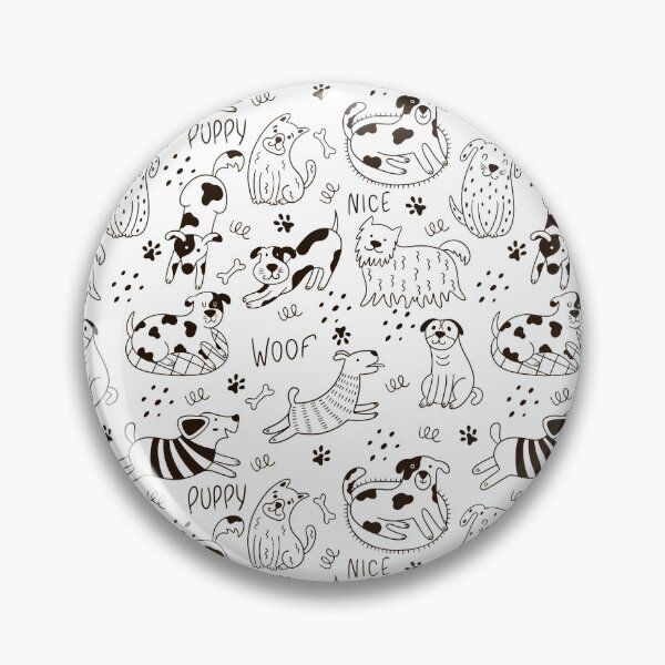 Item preview, White and Black Childish Dog Pattern  designed and sold by YourPrettyHome.