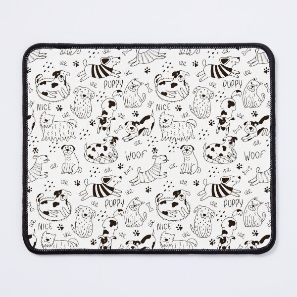 Item preview, White and Black Childish Dog Pattern  designed and sold by YourPrettyHome.