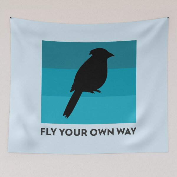 Item preview, Fly Your Own Way Bird Design, Small Parrot, Inspirational quote, Bird lover designed and sold by TatianaLG.
