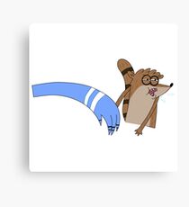Mordecai Slapping Rigby - Funny A Regular Show Meme Canvas Print