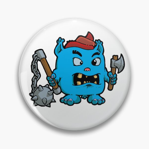 Item preview, Little blue monster with a mace designed and sold by Guillaume Desbiolles.