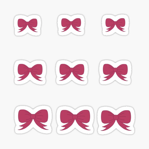pink ribbon bow Sticker for Sale by cupcakefemcel