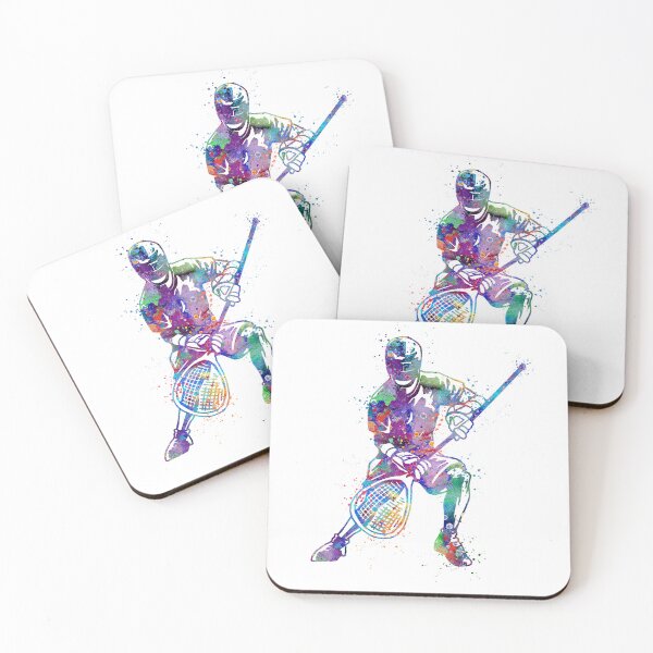 Item preview, Boy Lacrosse Player Watercolor Silhouette designed and sold by LotusGifts.