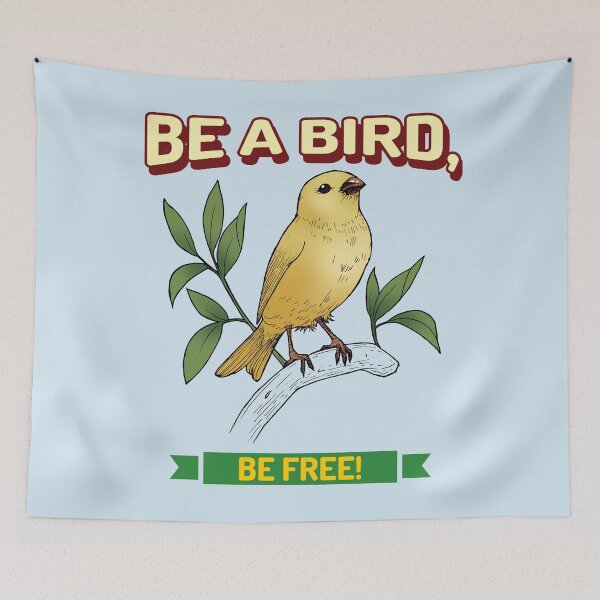 Item preview, Be a Bird Be Free Design, Small Parrot, Inspirational quote, Bird lover designed and sold by TatianaLG.