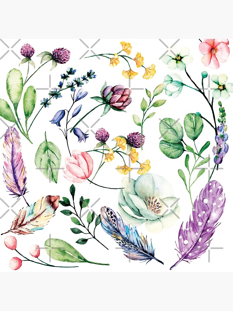 Watercolor Wildflowers Sticker for Sale by cait-shaw