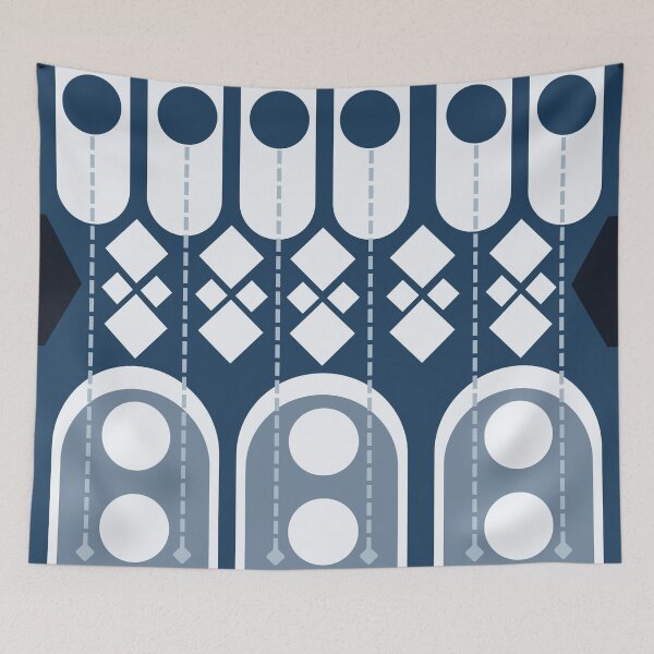 Item preview, Abstract Blue African Indigo Mud Cloth bogolan pattern Modern and Africa geometry Exotic pattern designed and sold by Gugurat.
