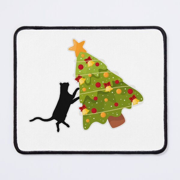 Item preview, Funny Black Cat Pushing Christmas Tree designed and sold by koki4you.