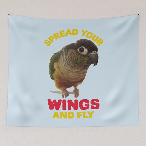 Item preview, Spread Your Wings And Fly Design, Small Parrot, Inspirational quote, Bird lover designed and sold by TatianaLG.