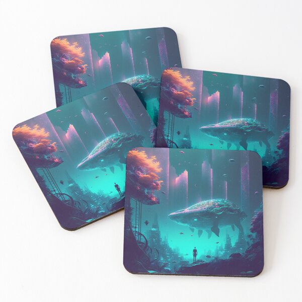 Item preview, Cyberpunk Lost Atlantis City Whale Transport designed and sold by AICreateWorlds.