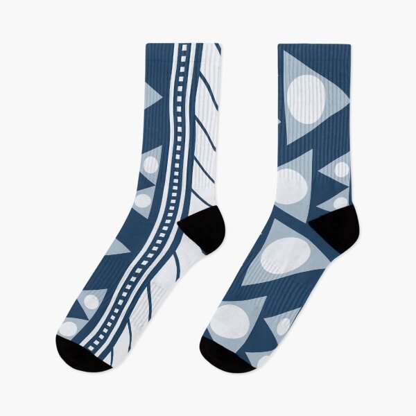 Item preview, Abstract Blue African Indigo Mud Cloth bogolan pattern Modern and Africa triangle design designed and sold by Gugurat.