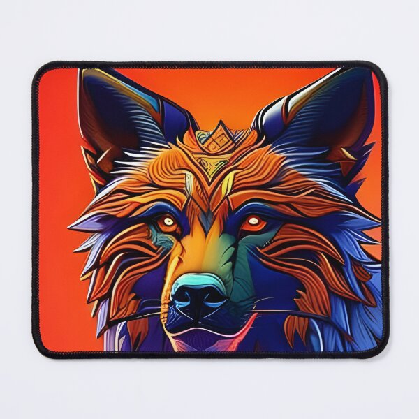 Item preview, Stylized Colourful Wolf, Ai Generated Art designed and sold by ACC .