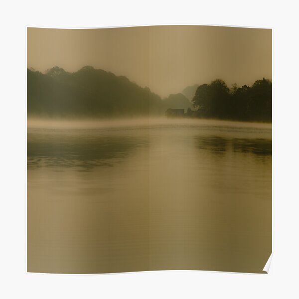 Misty lake Poster