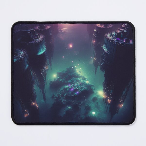 Item preview, Cyberpunk Submerged Island Cities designed and sold by AICreateWorlds.