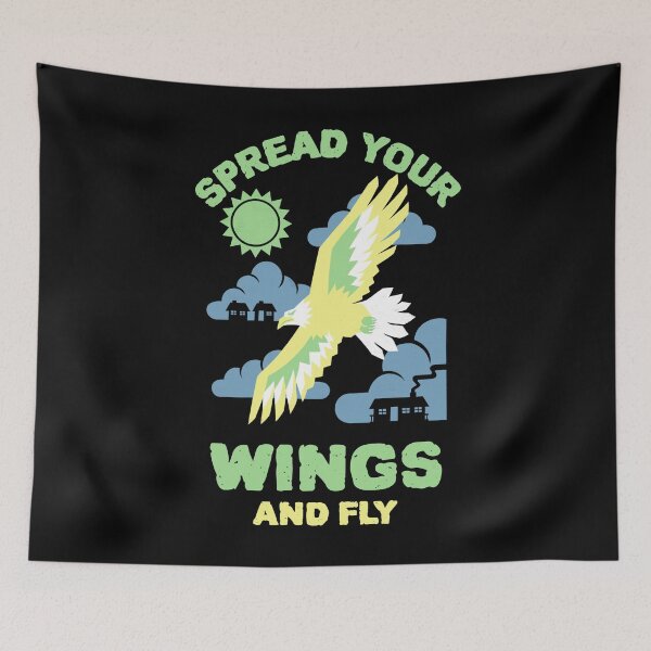 Item preview, Spread Your Wings And Fly Design, Small Parrot, Inspirational quote, Bird lover designed and sold by TatianaLG.