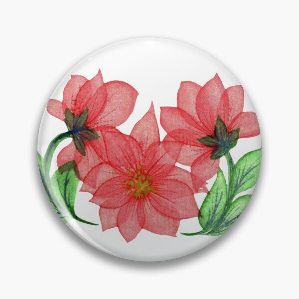 Item preview, watercolor painting red flowers, beautiful flowers, ukrainian art designed and sold by Sunflower-7.