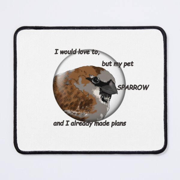 Item preview, I would love to, but my pet sparrow and I already made plans designed and sold by RadMomCreations.