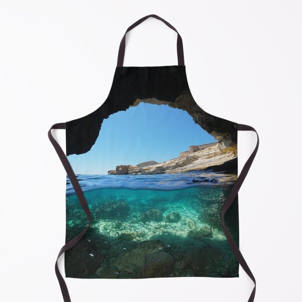 Item preview, Inside a cave on seashore over under water Spain designed and sold by Seaphotoart.