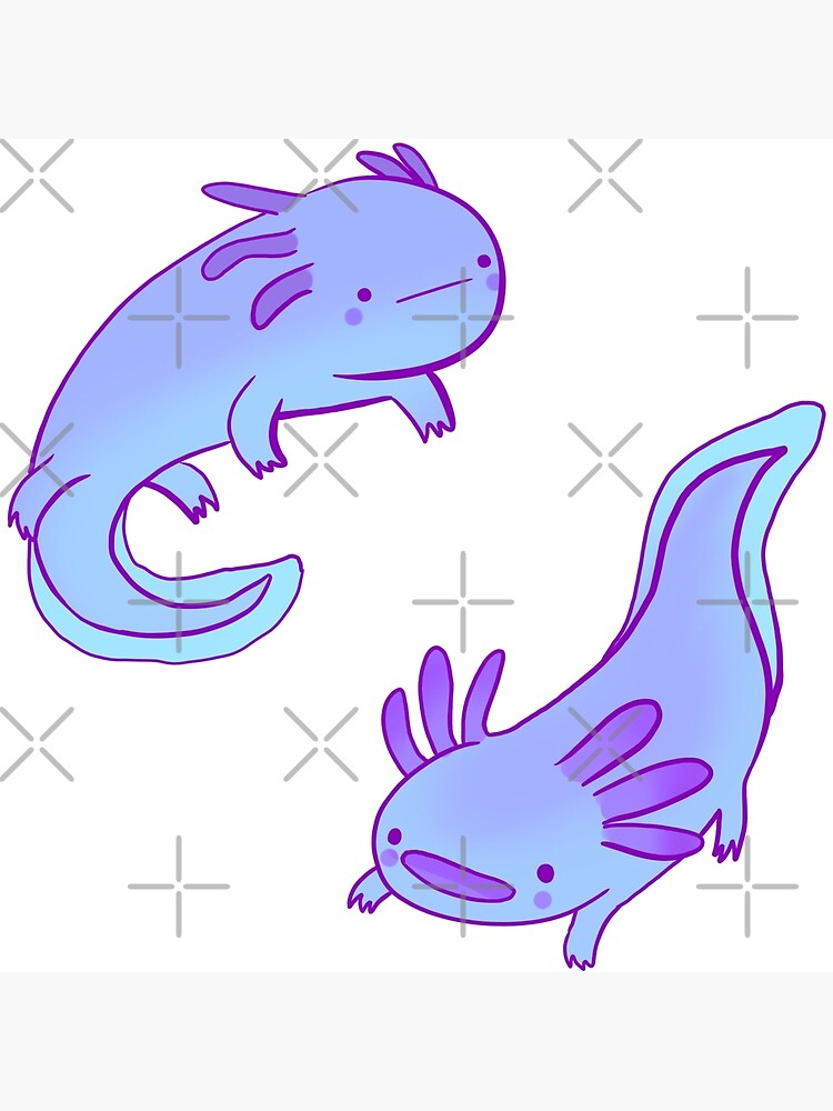 "Blue axolotls drawing" Poster for Sale by Mayarart Redbubble