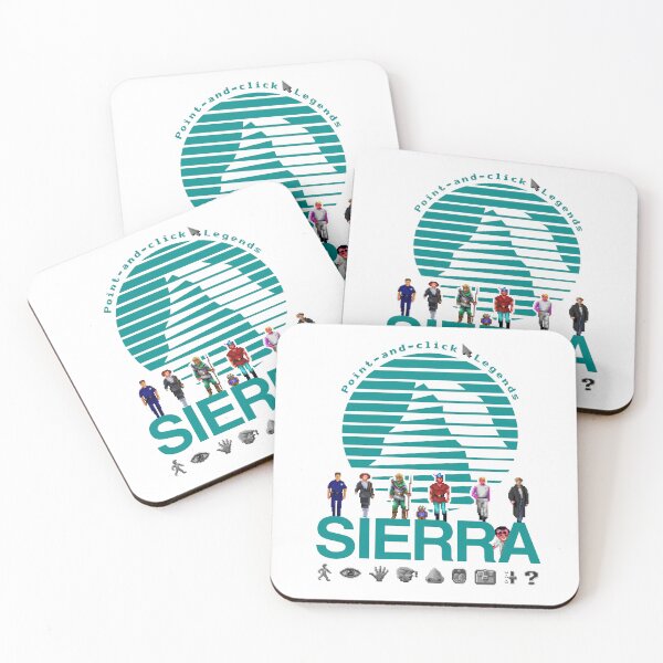 Item preview, POINT AND CLICK LEGENDS - Sierra Online Logo (CYAN) - Gaming Heroes and Icons - Graphic Adventure PC Games! designed and sold by RetroTeeStudio.