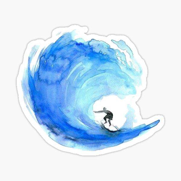 watercolor wave Sticker
