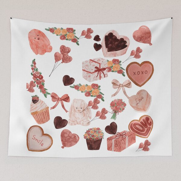 Item preview, Watercolor Cute Valentines Bunny designed and sold by ORIGENcreate.