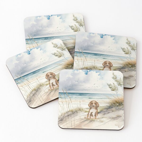 Item preview, Watercolor Painted Beach Beagle designed and sold by HappyLifeCreate.