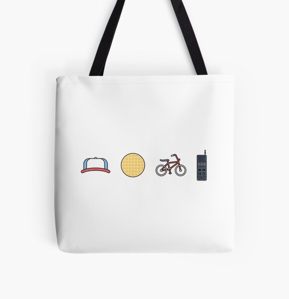 Stranger Things | Icons | Dustin | Eggos | Bikes | Walkie Talkies All Over Print Tote Bag