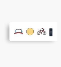 Lienzo Cosas más extrañas | Iconos | Dustin | Eggos | Bicicletas | Walkie Talkies