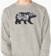 Wanderlust California Bear Silhouette with Mountains Landscape, Trees, Moon & Stars Pullover