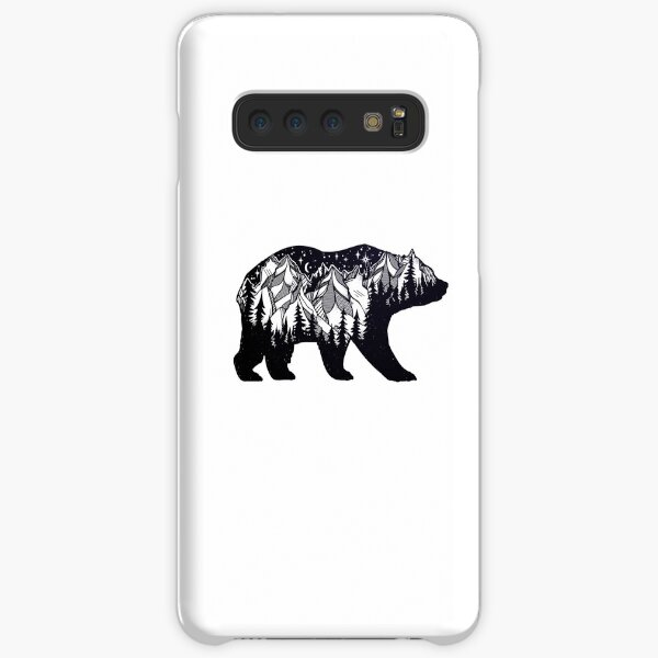 Wanderlust California Bear Silhouette with Mountains Landscape, Trees, Moon & Stars Samsung Galaxy Snap Case