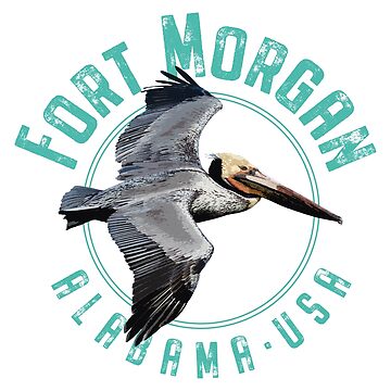 Artwork thumbnail, Fort Morgan Alabama Pelican Design by Futurebeachbum