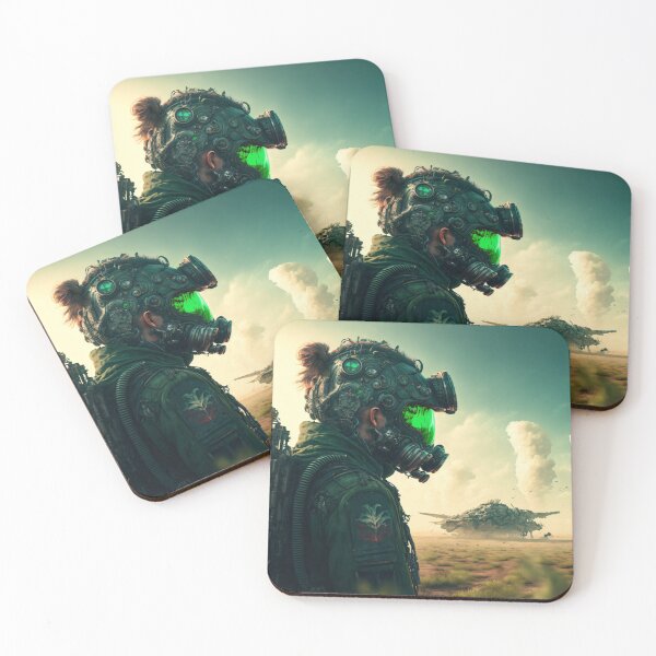 Item preview, Cyberpunk Soldier Standing in a Desolate Landscape designed and sold by The-Dark-Art.