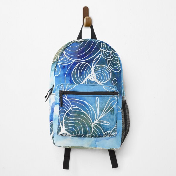 Item preview, Blue Gold White Floral Abstract 71 designed and sold by artbylucie.