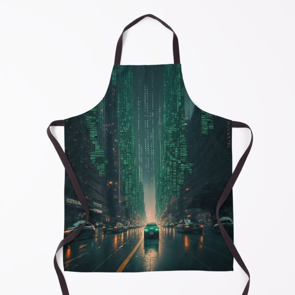 Item preview, Evening City in Green Code designed and sold by AICreateWorlds.