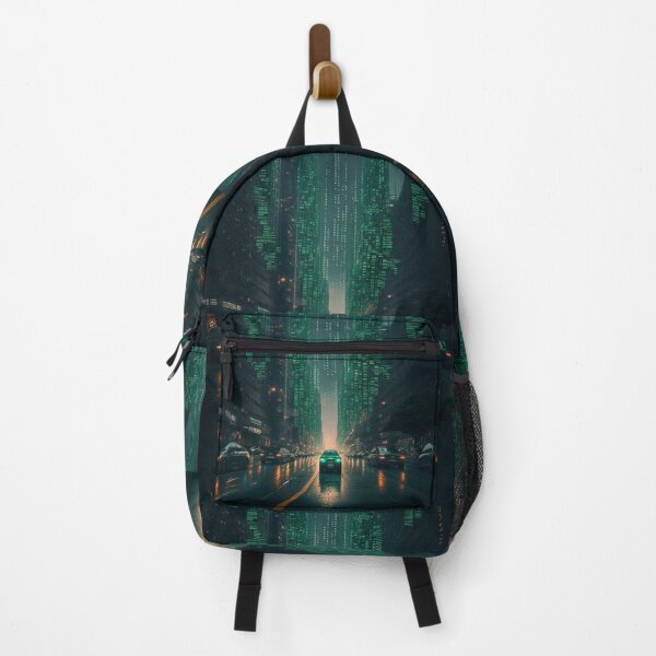 Item preview, Evening City in Green Code designed and sold by AICreateWorlds.