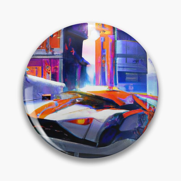 Artikelvorschau, Lebendige futuristische Stadt mit fliegenden Autos, KI-generierte digitale Malerei entworfen und verkauft von sweetbelle.