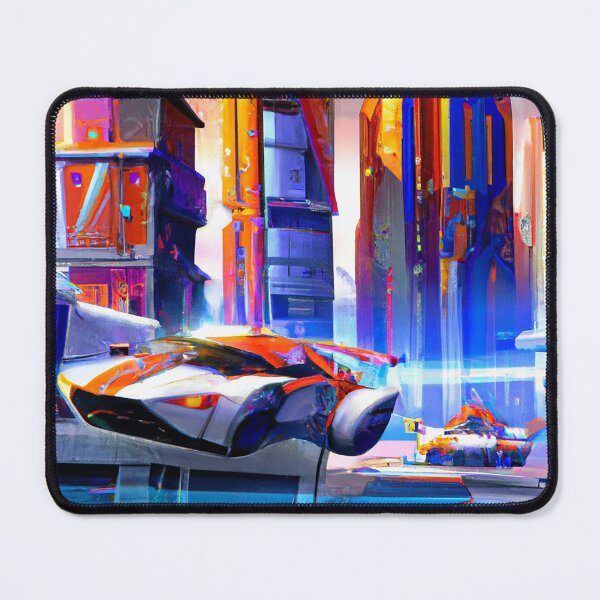 Item preview, Vibrant Futuristic City with Flying Cars, AI Generated Digital Painting designed and sold by sweetbelle.