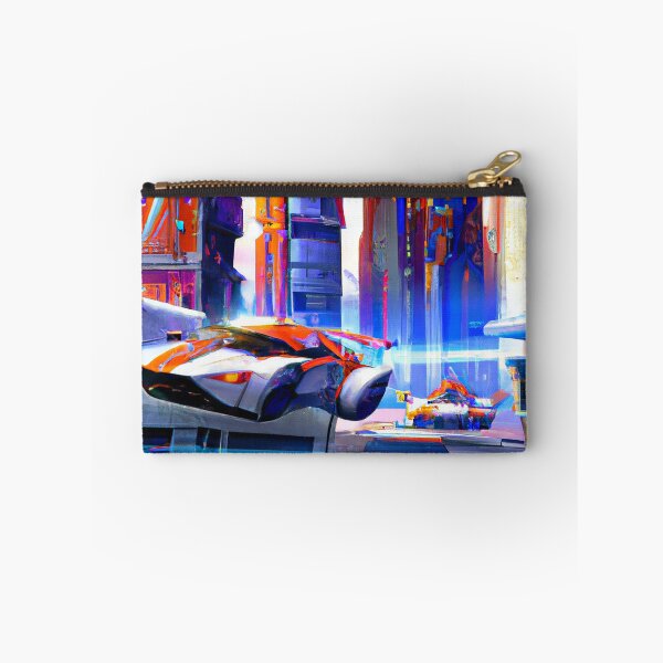 Item preview, Vibrant Futuristic City with Flying Cars, AI Generated Digital Painting designed and sold by sweetbelle.