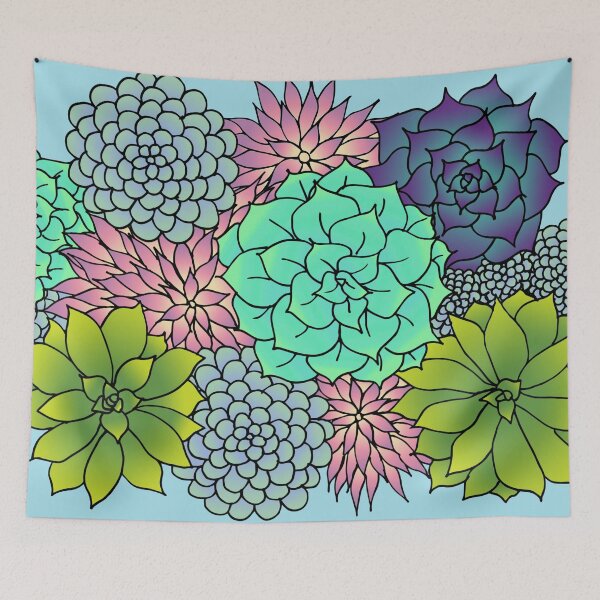 Item preview, Colorful Succulent Garden Pattern designed and sold by Julie Erin Designs.